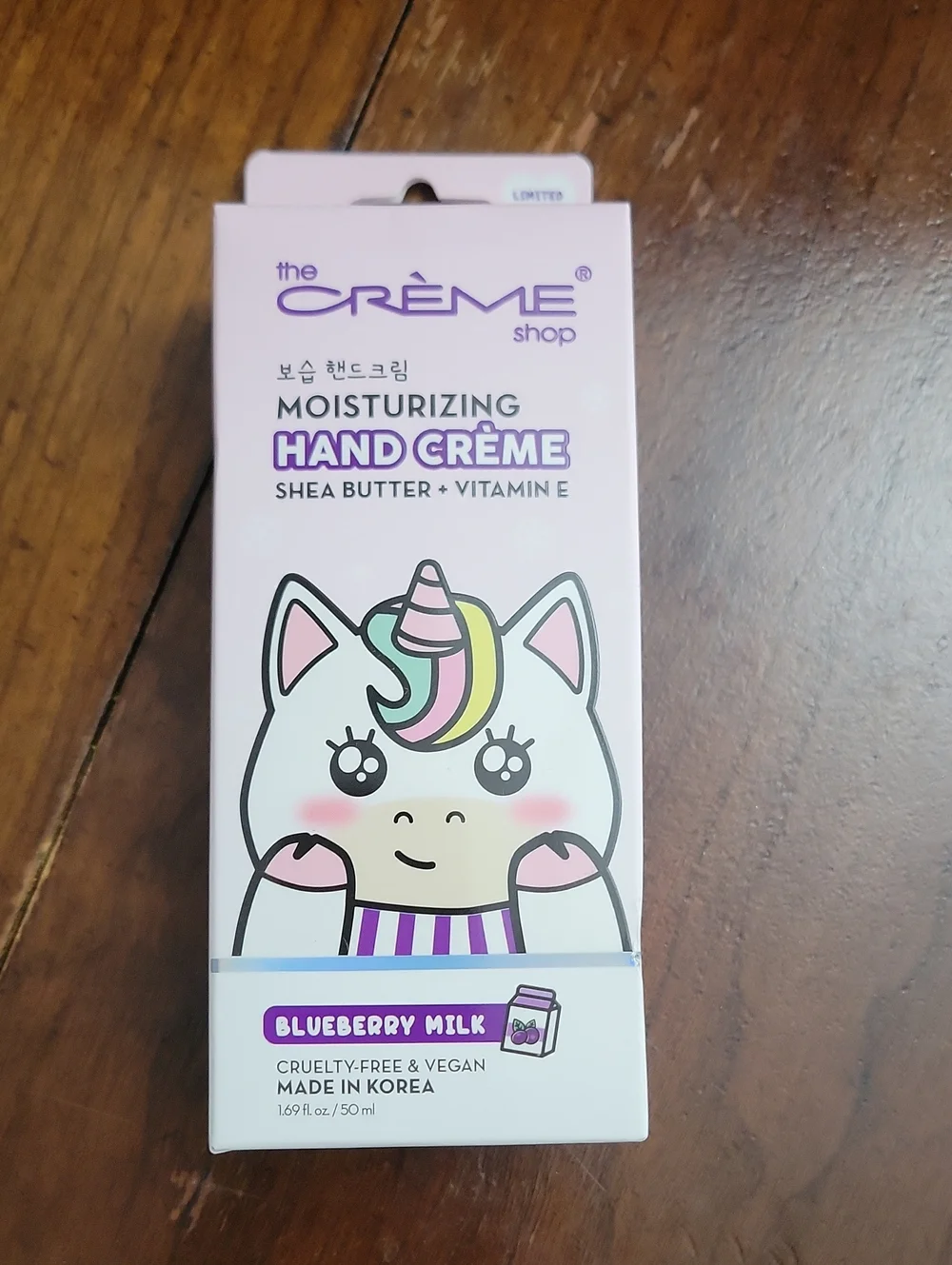 Creme shop moisturizing hand cream blueberry milk